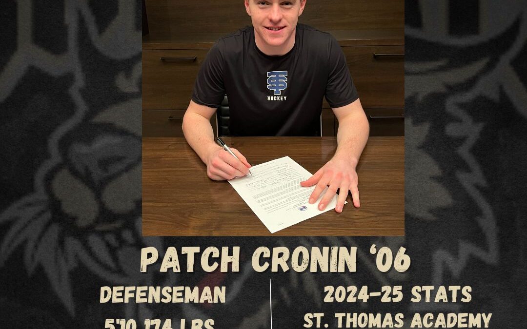 Defenseman Patch Cronin Signs Tender with Bismarck Bobcats